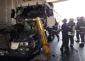 Accidente y vuelco en el Bajo Porteño