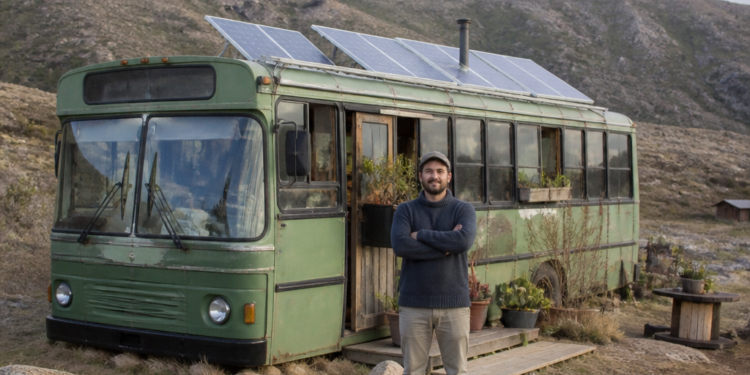 Transformó un colectivo en una casa familiar en las sierras de Córdoba por $50.000